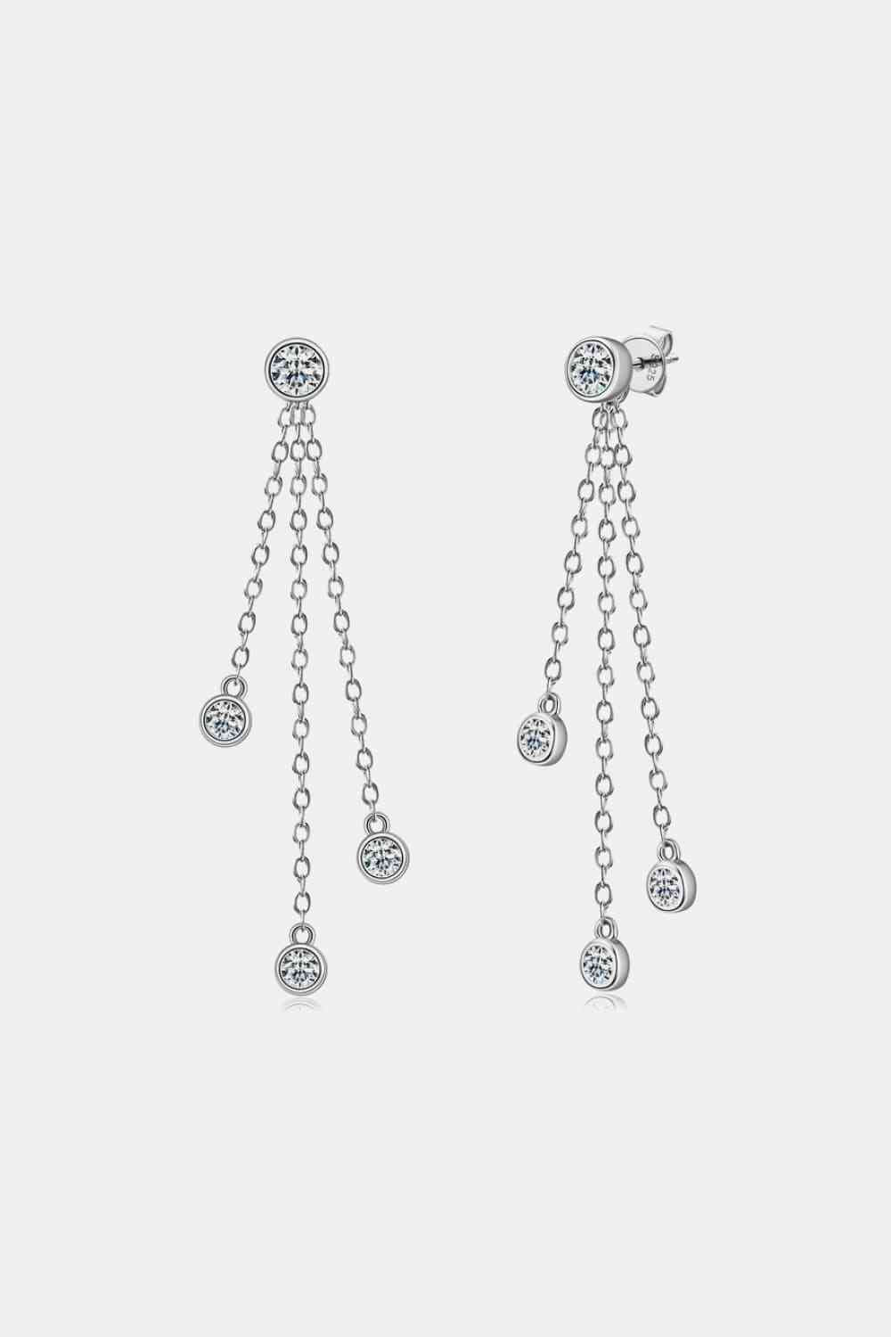 1.2 Carat Moissanite Layered Chain Earrings Moissanite - Tophatter Daily Deals