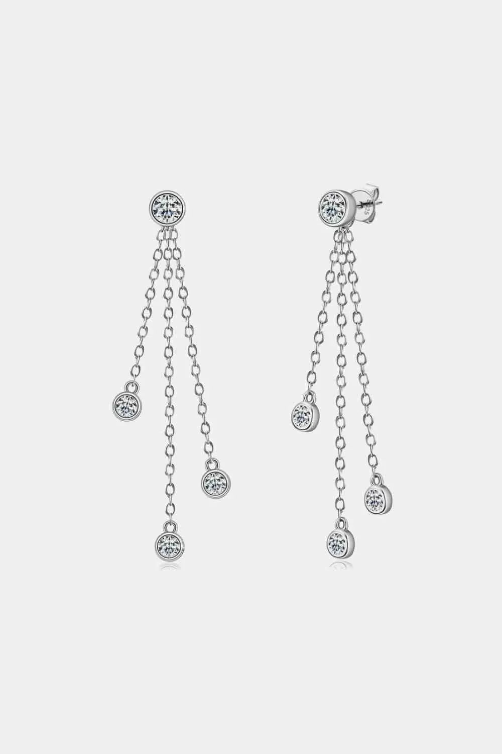 1.2 Carat Moissanite Layered Chain Earrings Moissanite - Tophatter Daily Deals