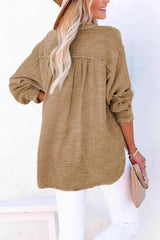 Buttoned Long Sleeve Blouse Blouses - Tophatter Daily Deals