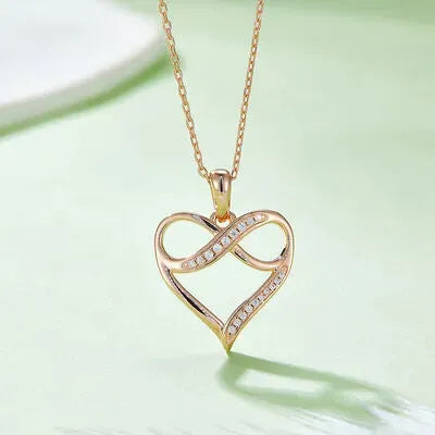 Moissanite 925 Sterling Silver Heart Necklace Rose Gold One Size Moissanite - Tophatter Daily Deals