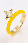Everyday Delight 18K Gold Plated Glass Stone Ring Banana Yellow One Size Rings - Tophatter Daily Deals