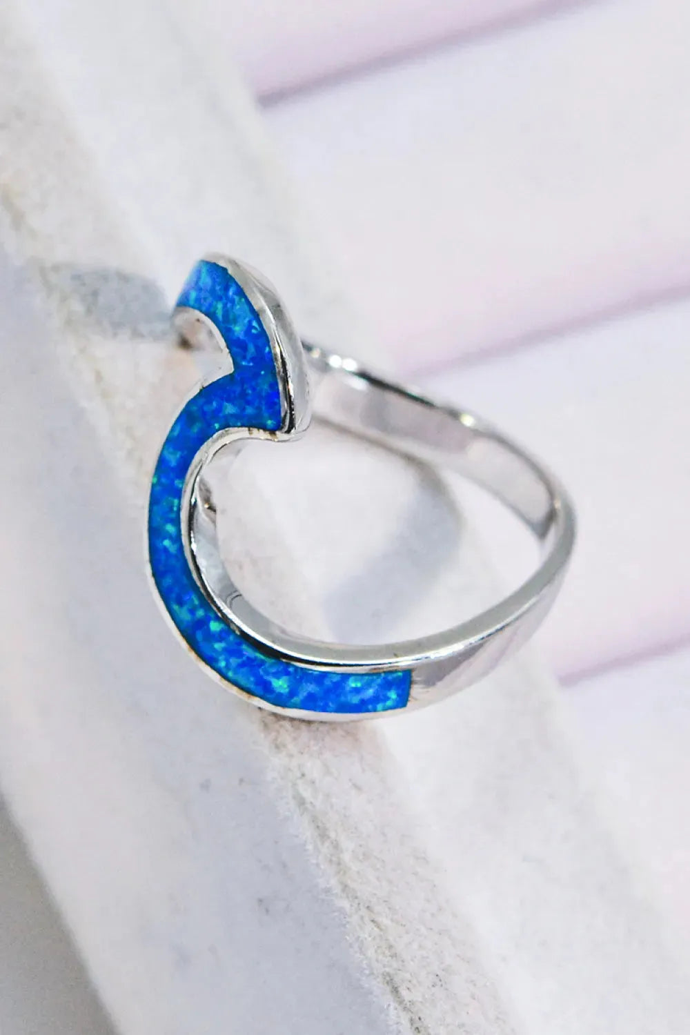 Opal Contrast 925 Sterling Silver Ring Opal - Tophatter Daily Deals