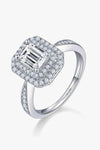 Adored 1 Carat Moissanite 925 Sterling Silver Side Stone Ring Moissanite - Tophatter Daily Deals