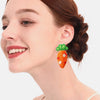 Stainless Steel Beaded Carrot Earrings Orange One Size Earrings - Tophatter Daily Deals