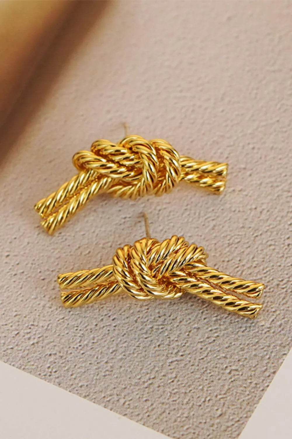 18K Gold Plated Twisted Earrings Earrings - Tophatter Daily Deals