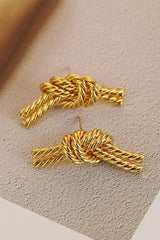 18K Gold Plated Twisted Earrings Earrings - Tophatter Daily Deals