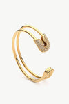 Rhinestone Double Hoop Bracelet Gold One Size Bracelets - Tophatter Daily Deals