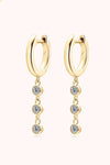 Moissanite Decor 925 Sterling Silver Earrings Gold One Size Moissanite - Tophatter Daily Deals