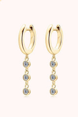 Moissanite Decor 925 Sterling Silver Earrings Gold One Size Moissanite - Tophatter Daily Deals