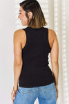 Zenana Ribbed Square Neck Racerback Tank Blouses - Tophatter Daily Deals