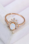 18K Rose Gold-Plated Natural Moonstone Ring Moonstone - Tophatter Daily Deals