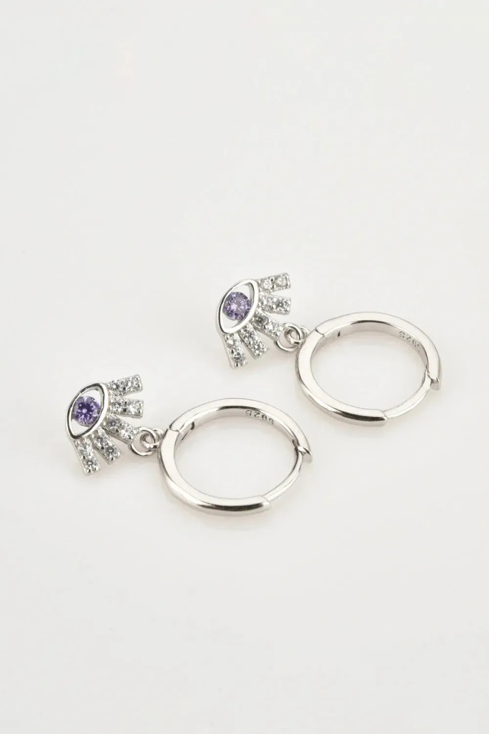 925 Sterling Silver Huggie Drop Earrings Earrings - Tophatter Daily Deals