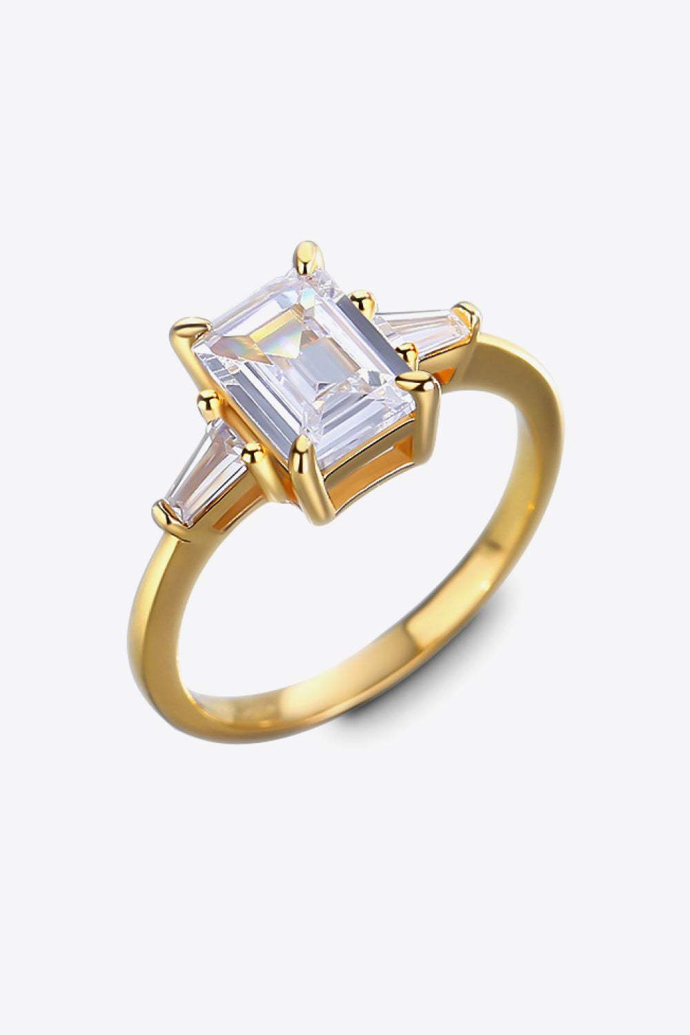 2 Carat Moissanite Rectangle Ring Gold Moissanite - Tophatter Daily Deals