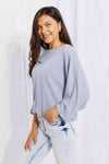 Andree by Unit Full Size Needless to Say Dolman Sleeve Top Blouses - Tophatter Daily Deals