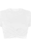 Round Neck Short Sleeve Crisscross Tee Women's T-Shirts - Tophatter Daily Deals