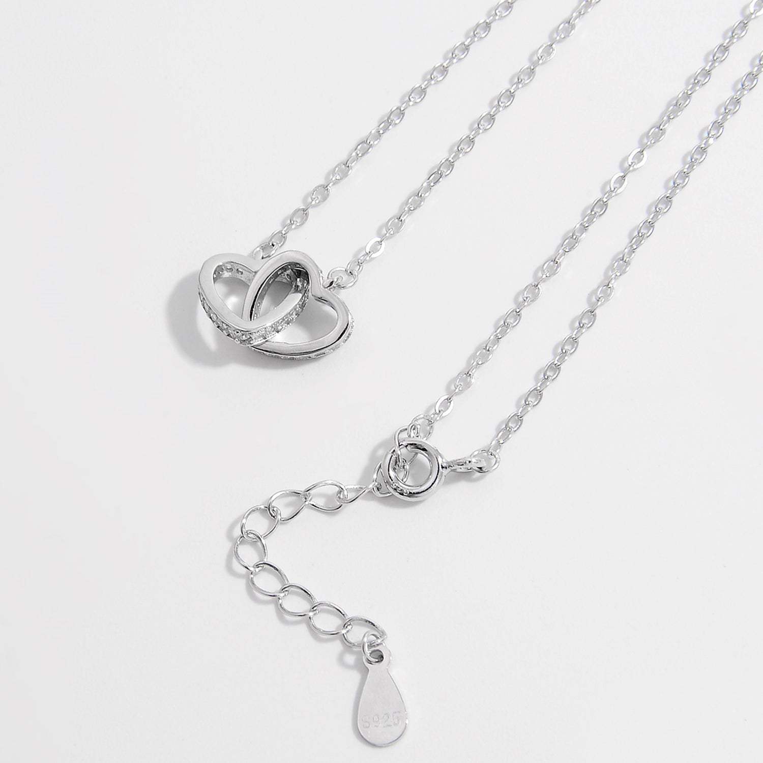 925 Sterling Silver Inlaid Zircon Heart Necklace Necklaces - Tophatter Daily Deals