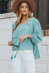 Ditsy Floral Tassel Tie High-Low Blouse Blouses - Tophatter Daily Deals