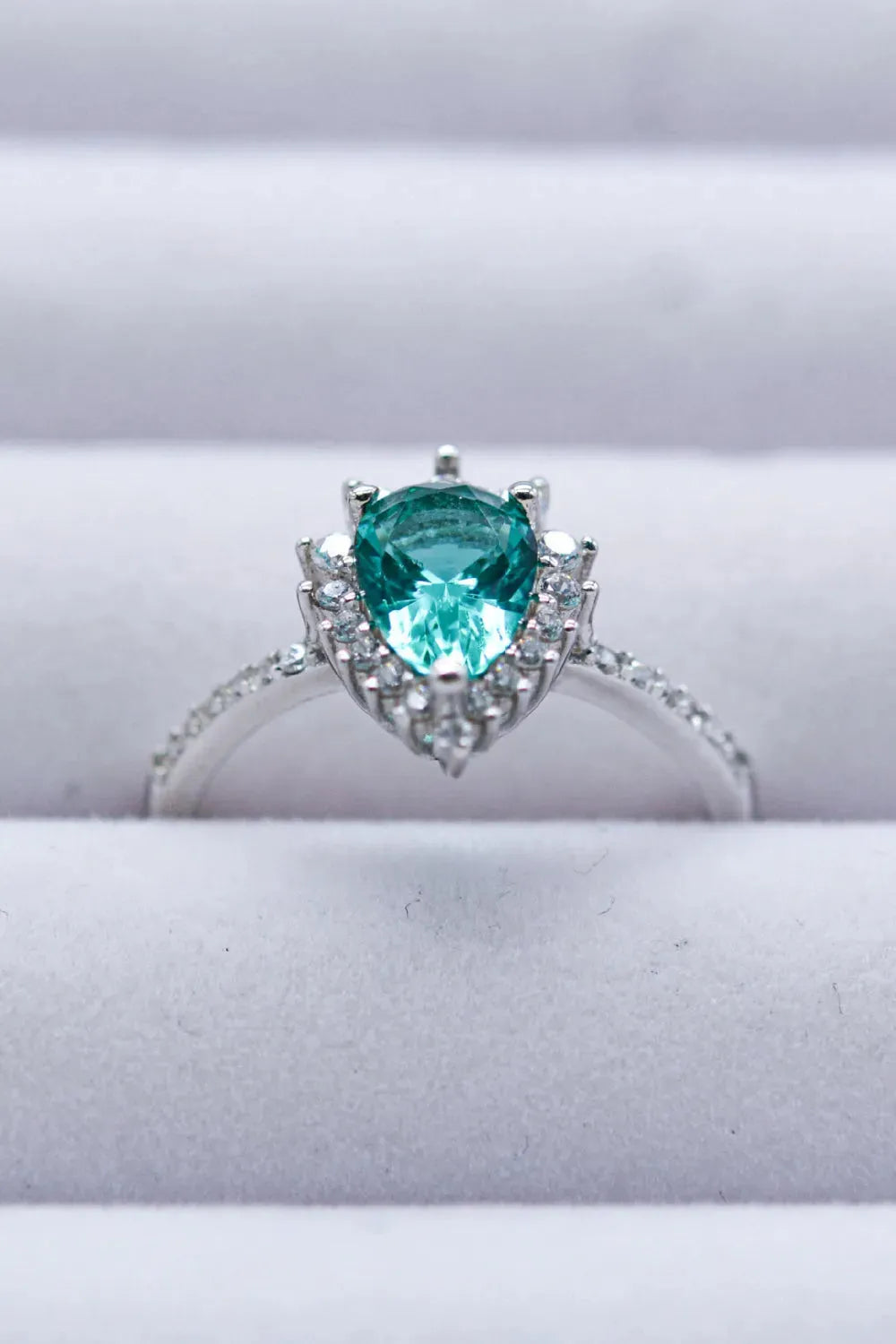 Paraiba Blue Zircon Pear Shape Ring Rings - Tophatter Daily Deals