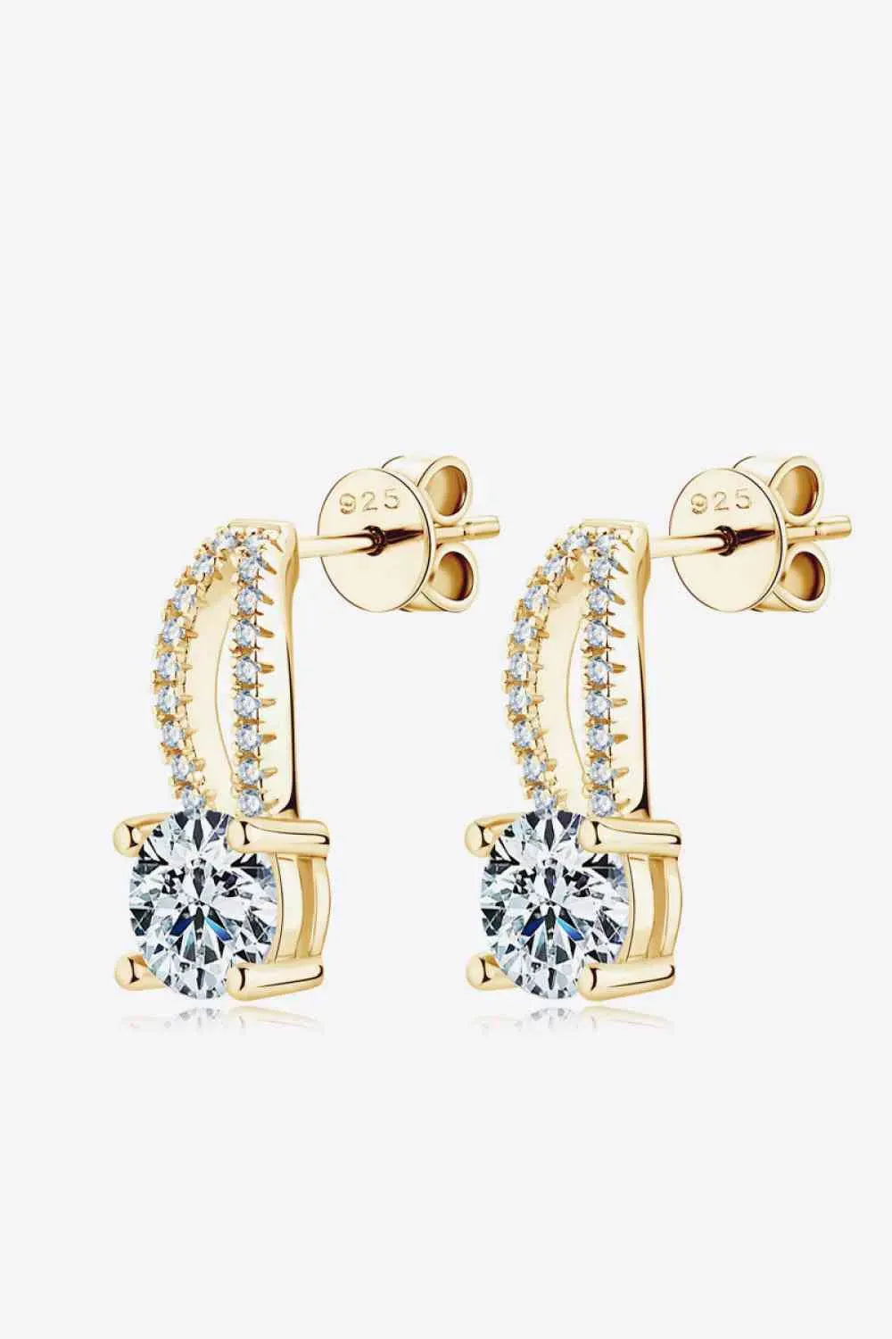 1 Carat Moissanite 925 Sterling Silver Earrings Moissanite - Tophatter Daily Deals