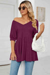 V-Neck Babydoll Top Women's T-Shirts - Tophatter Daily Deals