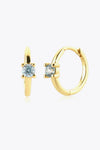 Zircon 925 Sterling Silver Huggie Earrings Pastel Blue One Size Earrings - Tophatter Daily Deals