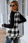 Plaid Round Neck Long Sleeve T-Shirt Women's T-Shirts - Tophatter Daily Deals