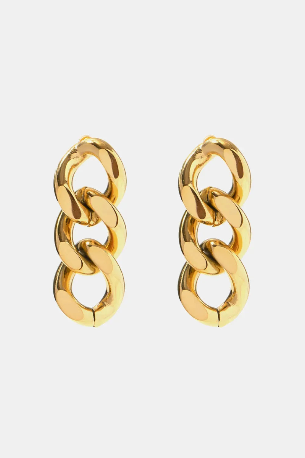 Stainless Steel Chain Earrings Gold One Size Earrings - Tophatter Daily Deals