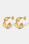 Stainless Steel C-Hoop Earrings Gold One Size Earrings - Tophatter Daily Deals