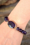 Handmade Amethyst Beaded Bracelet Bracelets - Tophatter Daily Deals