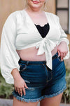 Plus Size Tie Front Crop Top Blouses - Tophatter Daily Deals