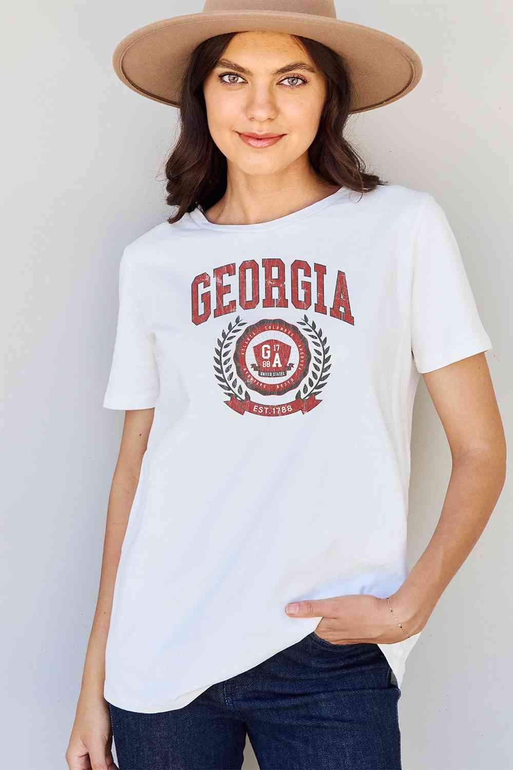 Simply Love Full Size GEORGIA Graphic T-Shirt Women's T-Shirts - Tophatter Daily Deals