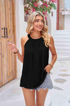 Grecian Neck Sleeveless Top Black Blouses - Tophatter Daily Deals