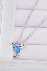 Opal Bird 925 Sterling Silver Necklace Opal - Tophatter Daily Deals