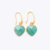 Natural Stone Heart Drop Earrings Mint Blue One Size Earrings - Tophatter Daily Deals