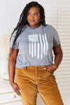 Simply Love US Flag Graphic Cuffed Sleeve T-Shirt Women's T-Shirts - Tophatter Daily Deals