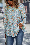 Floral Flounce Sleeve Tiered Blouse Blouses - Tophatter Daily Deals