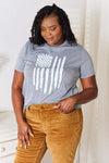 Simply Love US Flag Graphic Cuffed Sleeve T-Shirt Women's T-Shirts - Tophatter Daily Deals