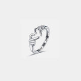 Hand Heart Shape 925 Sterling Silver Open Ring Silver 7 Rings - Tophatter Daily Deals