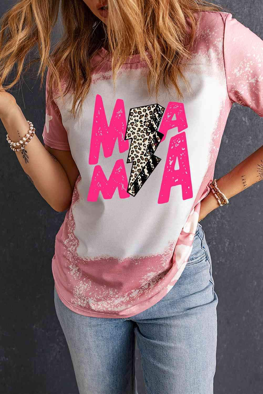 MAMA Graphic Printed Tee Shirt Women's T-Shirts - Tophatter Daily Deals