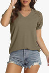 Short Sleeve V-Neck Tee Mist Green Women's T-Shirts - Tophatter Daily Deals