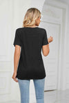 Decorative Button V-Neck T-Shirt Women's T-Shirts - Tophatter Daily Deals