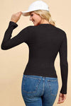 Faith Apparel Half Zip Ribbed Long Sleeve Top Blouses - Tophatter Daily Deals