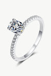 925 Sterling Silver Inlaid 1 Carat Moissanite Ring Silver Moissanite - Tophatter Daily Deals