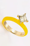 Everyday Delight 18K Gold Plated Glass Stone Ring Rings - Tophatter Daily Deals