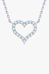 Adored Moissanite Platinum-Plated Heart Necklace Moissanite - Tophatter Daily Deals