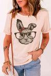 Easter Bunny Graphic Cuffed T-Shirt Women's T-Shirts - Tophatter Daily Deals