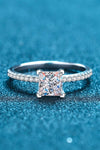 Rhodium-Plated 2 Carat Moissanite Four-Prong Ring Moissanite - Tophatter Daily Deals