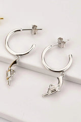 925 Sterling Silver C-Hoop Gun Drop Earrings Earrings - Tophatter Daily Deals