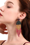 Beaded Fringe Dangle Earrings Earrings - Tophatter Daily Deals