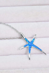 Opal Starfish Pendant Necklace Opal - Tophatter Daily Deals